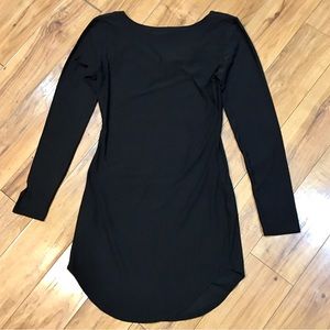 black jersey knit cute little black dress cocktail party athleisure long…